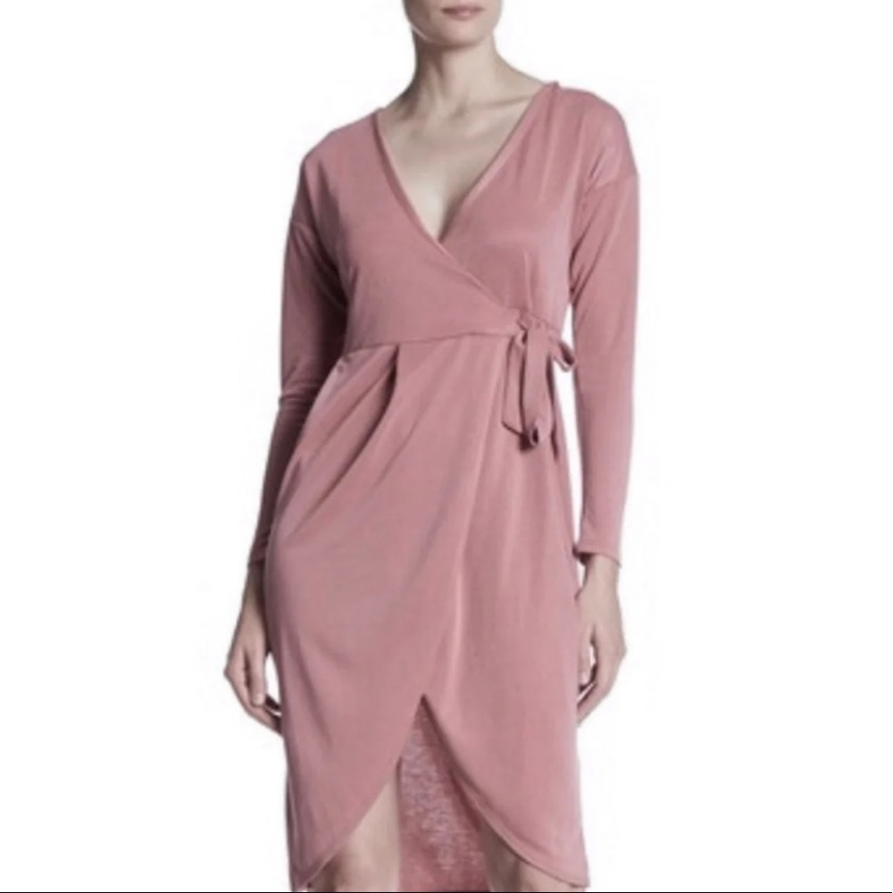 TOPSHOP Mauve Modal Blend Wrap Dress